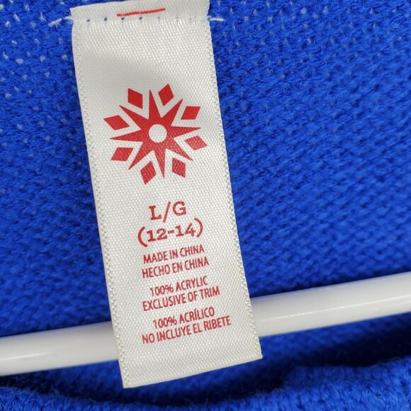 Polar Bear Christmas Y2K Cottage Skiing Graphic Button Up Cardigan Sweater Large - Picture 7 of 8